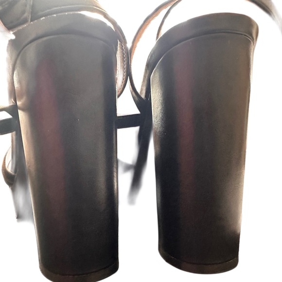 NEW CHUNKY PLATFORM HIGH HEEL ANKLE STRAP SHOES FOR WOMEN SIZE 8 BLACK - Picture 8 of 15